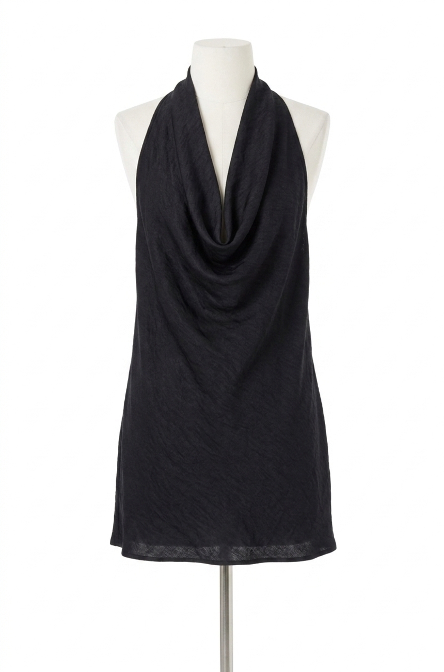 NEW NIA solana satin top in navy